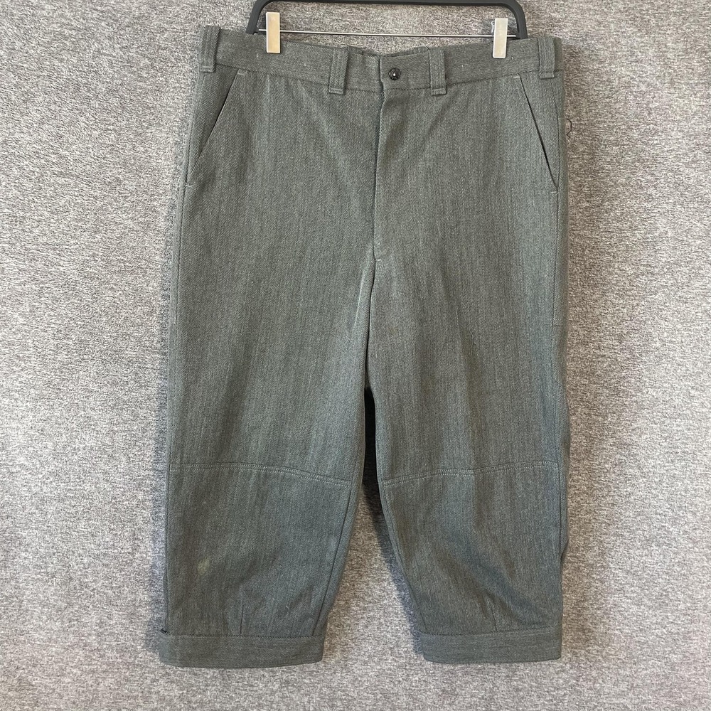 Vintage Filson Pants Men 38x22 Green Wool Cropped Tweed Workwear Cuffed Whipcord